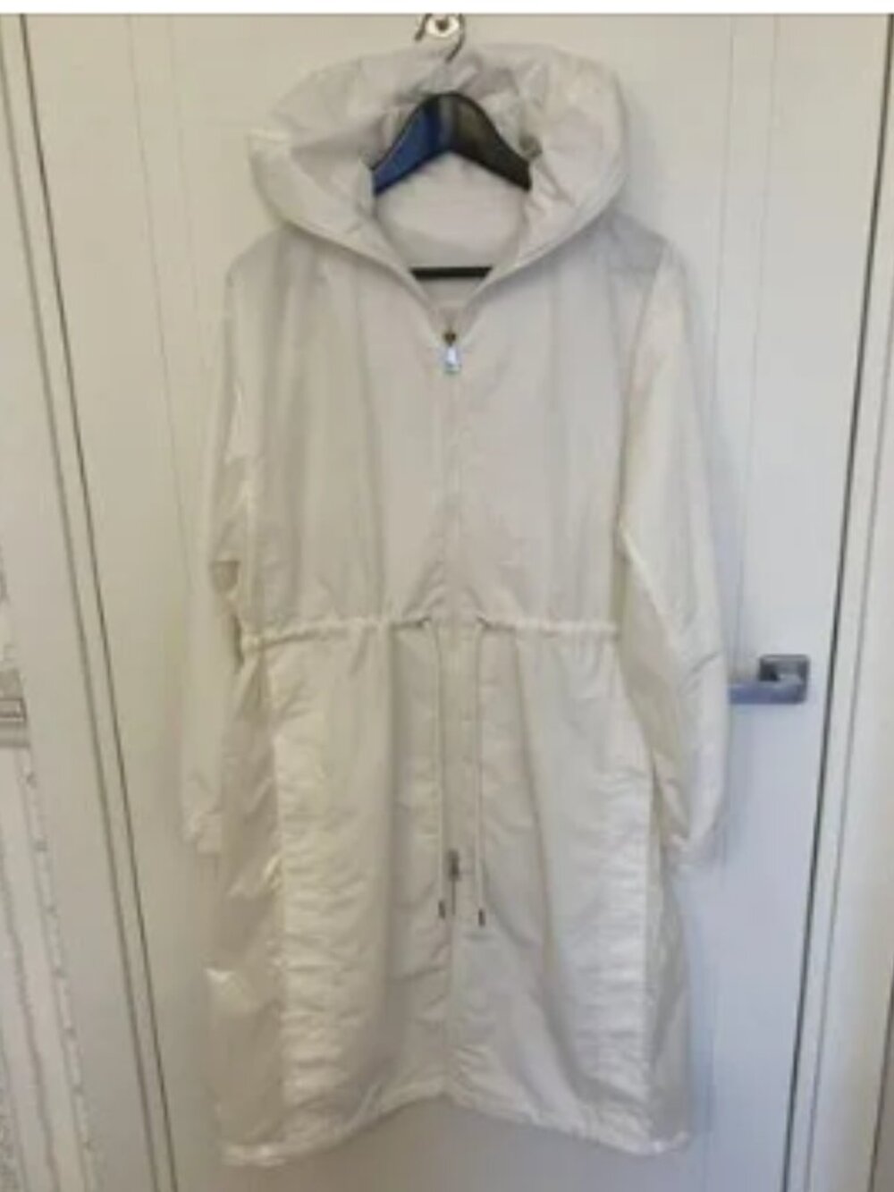 Moncler White Hooded Lightweight Rain Jacket Parka Coat